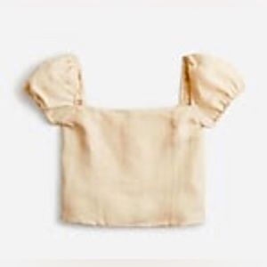 Squareneck linen-cupro crop top NWT